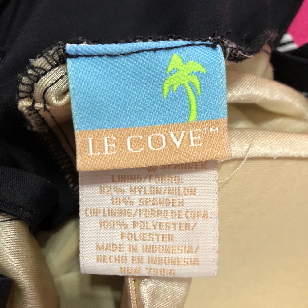 LE COVE Black White One Piece Padded Swims… - Picture 3 of 4